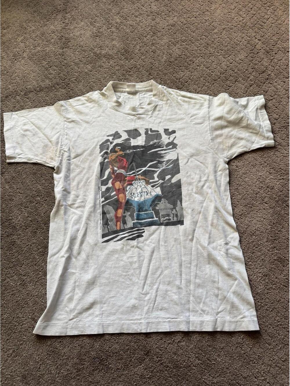 Elektra Men’s Vintage Marvel Short Sleeve Shirt Size L 1995